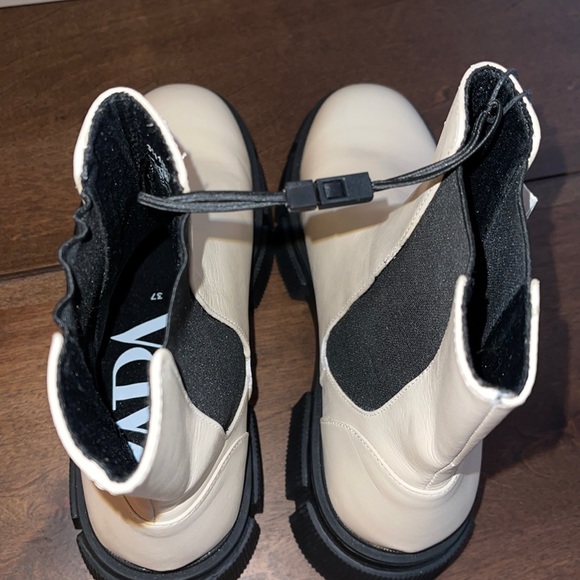 NWT Zara Off White Chelsea Leather Boot Sz 6.5/7 - Picture 15 of 16